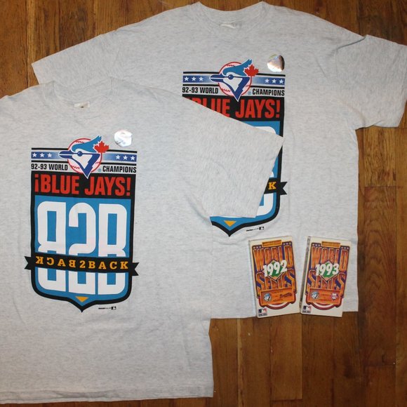 2x BNWT Vintage 1993 Toronto Blue Jays Back 2 Back Shirt(s) - Picture 1 of 7